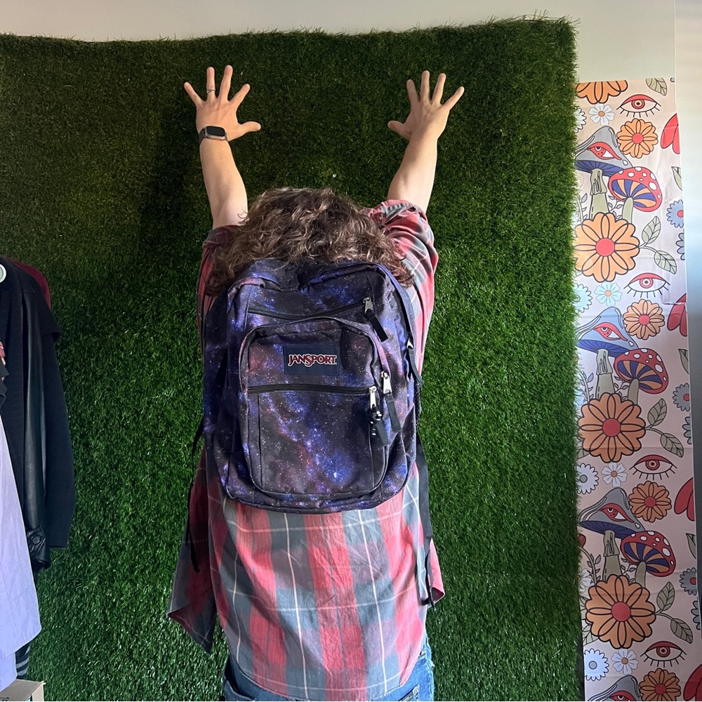 Jansport Big Student Backpack Galaxy Universe Stars Outer Space